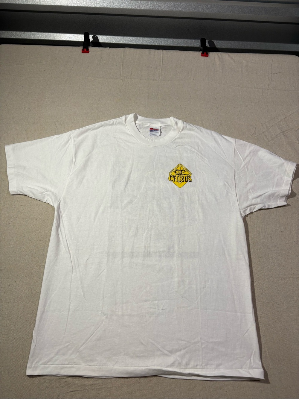 Vintage Canadian Club Citrus Single Stitch T Shirt Size XL White Hanes Heavy